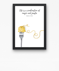 Pasta Wall Art with Quote 'Life is...'