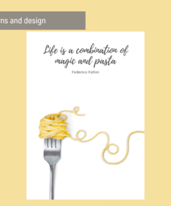 Alternative view of Pasta Wall Art with Quote 'Life is...'