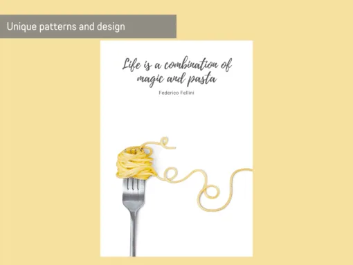 Pasta Wall Art with Quote 'Life is...' - Image 2